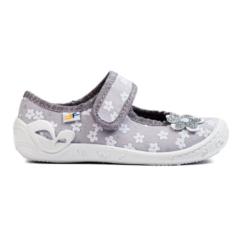 SHELOVET Pantofole fiore grigio per bambina 3F