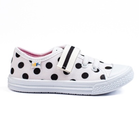 SHELOVET Sneakers da bambina bianche con pois 3F bianco