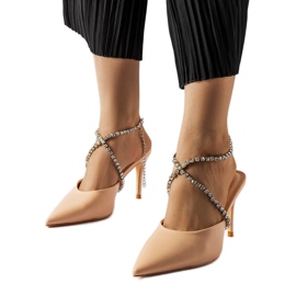 Sandali beige con tacco a spillo Drainer