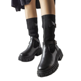 Eleganti stivali neri con tomaia elastica di Ida nero