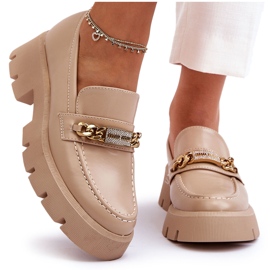 PS1 Mocassini classici su una piattaforma spessa Beige Catch Me!