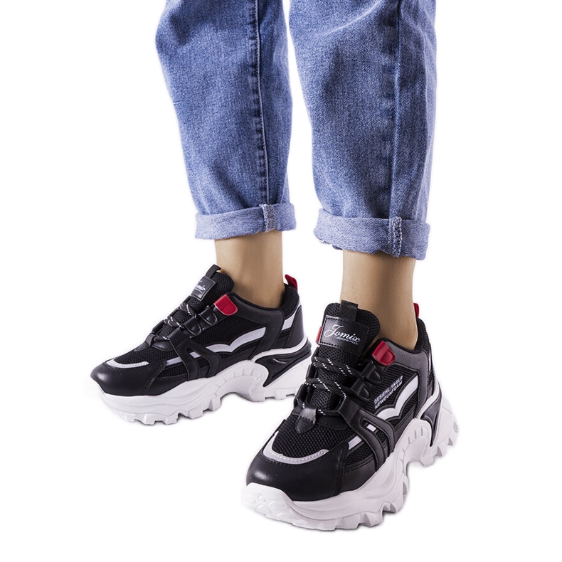 Sneakers nere con inserti Opal fluo nero