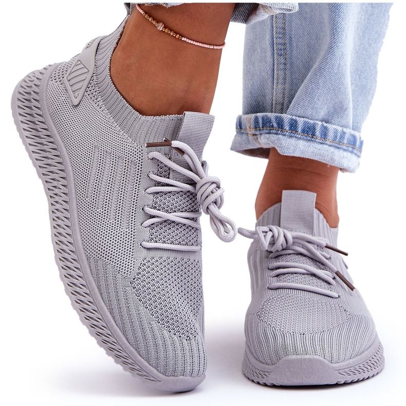 PG1 Scarpe da ginnastica in tessuto senza lacci da donna Grigio Zauna