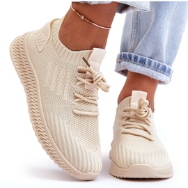 PG1 Scarpe da ginnastica in tessuto senza lacci da donna Beige Zauna