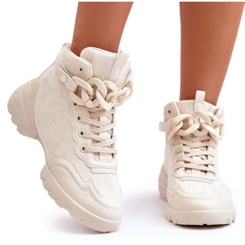 PS1 Scarpe Sportive Donna Camoscio Con Catena Beige Tymagio
