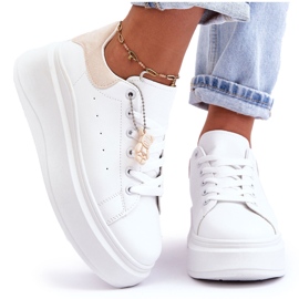 PS1 Scarpe sportive da donna su una massiccia piattaforma Mariell bianca e beige bianco