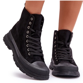 PS1 Sneakers alte da donna in camoscio nere Eleamia nero