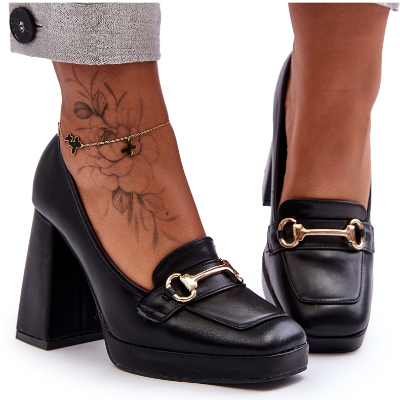 Décolleté in pelle alla moda Black Rouse nero