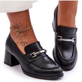 Lemar Comode décolleté in pelle nera Damira nero