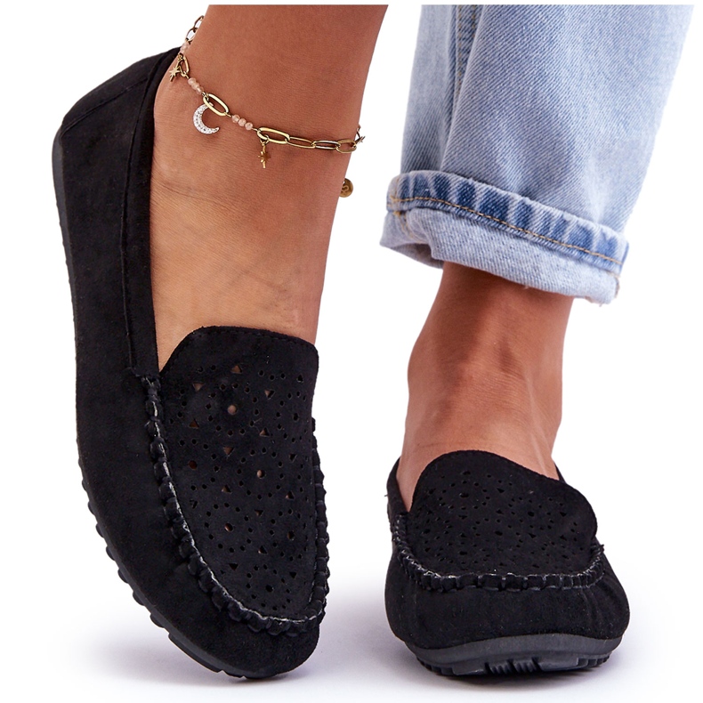 Mocassini in camoscio da donna Black Molly nero
