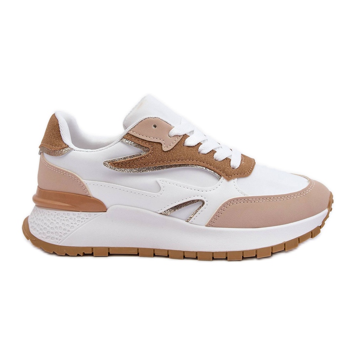 PG1 Scarpe Sportive Con Plateau Da Donna Henley Bianche E Beige