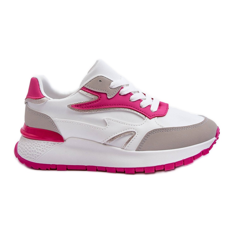 PG1 Scarpe sportive da donna con plateau bianche e rosa Henley