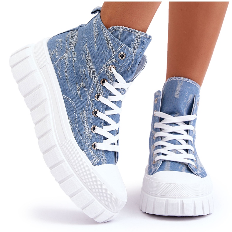 PS1 Sneakers Alta in Tessuto da Donna Blu Degas