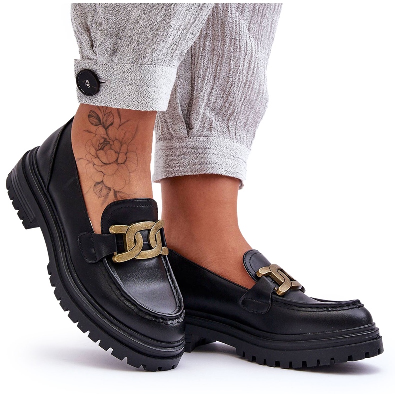 PG1 Mocassini Platform Donna Con Decorazione Black Ameg nero