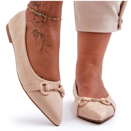 PG1 Ballerine In Camoscio Con Decoro Noldaia Beige