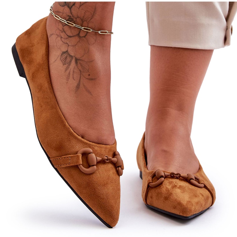 PG1 Ballerine In Camoscio Con Decoro Noldaia Marrone