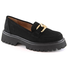 Scarpe con zeppa Filippo in pelle scamosciata W PAW459A nere nero