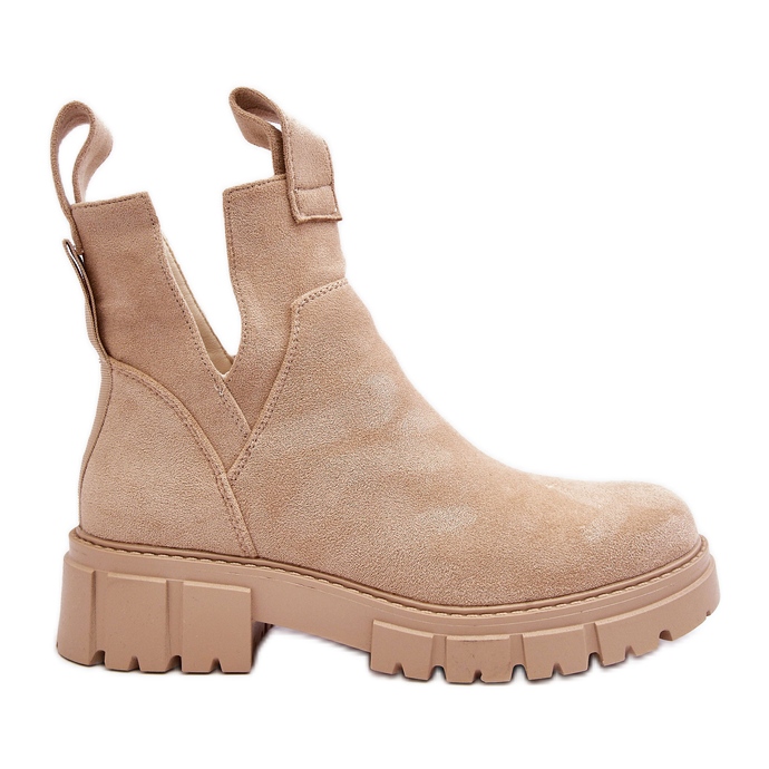 Stivali da lavoro ritagliati Cielo beige chiaro