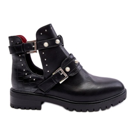 Stivali Trapper Da Donna Con Perle Nere Klarisa nero