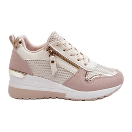 PG1 Sneakers Con Zeppa Da Donna Beige E Bianche Sivan