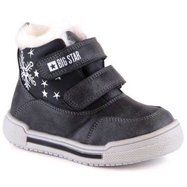 Stivali da neve stivali invernali per bambini isolati con velcro Big Star KK374191 nero