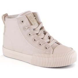Sneakers isolanti per bambini con lacci e cerniere beige Big Star MM374012