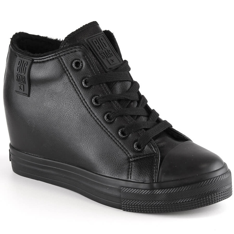 Sneakers con zeppa da donna isolate nere Big Star MM274001 nero