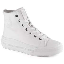 Sneakers isolate Big Star MM274021 bianche con lacci e cerniera bianco
