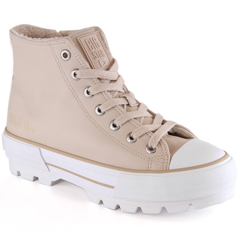 Sneakers isolate sulla piattaforma beige Big Star MM274038