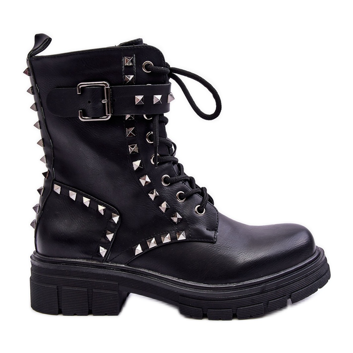 Stivali Chunky Worker da donna con Jets Black Tyralis nero