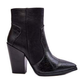 Stivali da cowboy in pelle da donna Fiorene nero