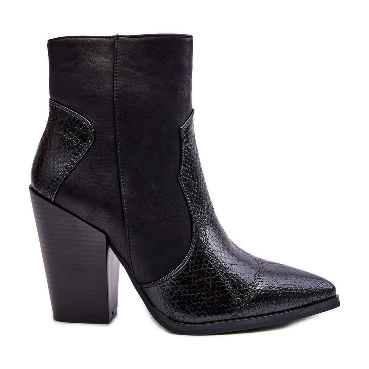 Stivali da cowboy in pelle da donna Fiorene nero