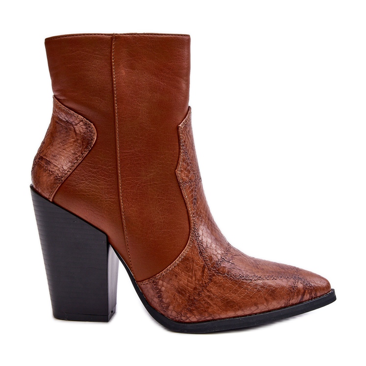 Stivali texani in pelle da donna Fiorene marrone