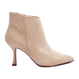Stivali da donna in camoscio con tacco alto Beige chiaro Merisa
