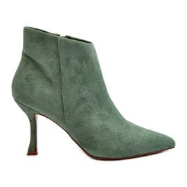 WS1 Stivali da donna in camoscio con tacco alto Verde Merissa