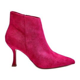 WS1 Stivali da donna con tacco alto in camoscio Merisa fucsia rosa