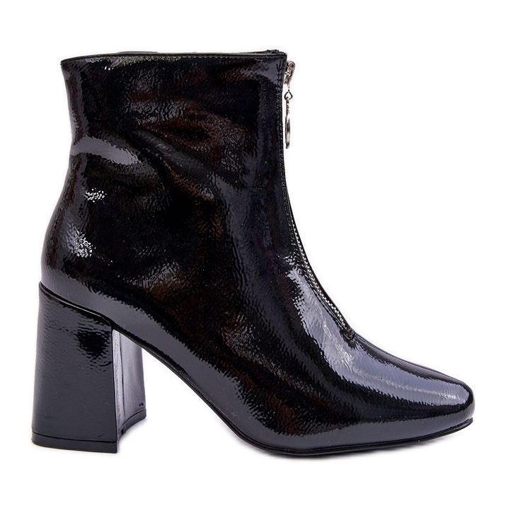 Stivali Laccati Con Cerniera Decorativa Black Sevil nero