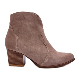Lewski Shoes Stivali da cowboy in pelle scamosciata Lewski EV28 Beige