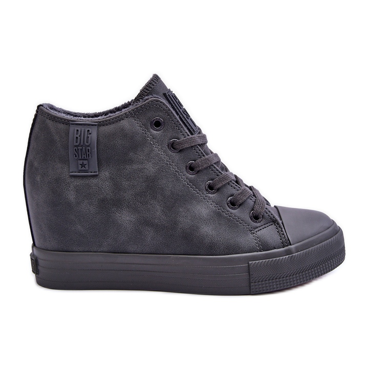 Sneakers con zeppa in pelle da donna Big Star MM274005 Grigio