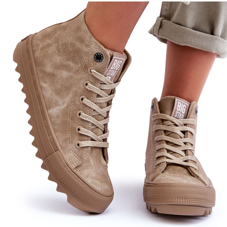 Sneakers Donna Big Star High Warm Beige GG274071