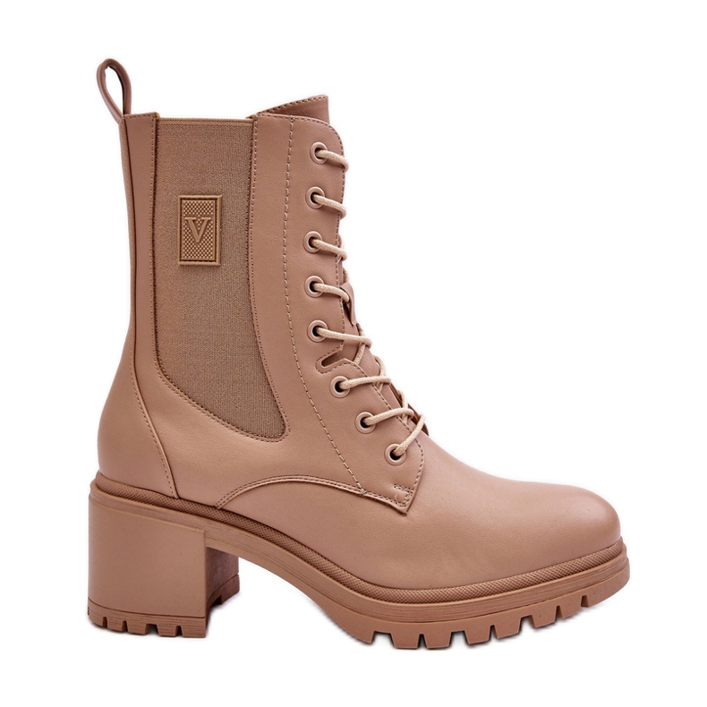 Vinceza Stivaletti in Pelle da Donna Beige Esnar