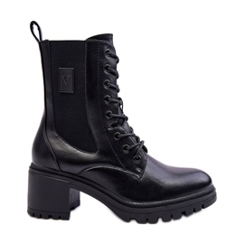 Vinceza Stivali da donna in pelle con tacco alto neri Esnar nero