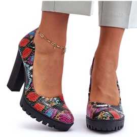 Décolleté con tacco in pelle Maciejka 02629-56 Multicolor multicolore