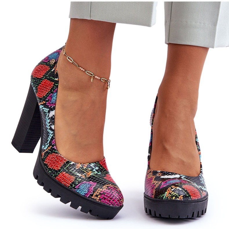 Décolleté con tacco in pelle Maciejka 02629-56 Multicolor multicolore