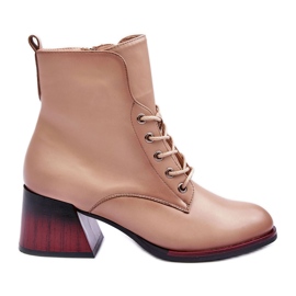 Vinceza Stivali Tacco Alto Beige Luloshe