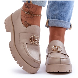 Laura Messi Scarpe Da Donna In Pelle Con Decoro Rosefalls Beige