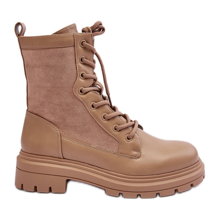 FD1 Stivali Da Lavoro In Pelle Da Donna Beige Faustina