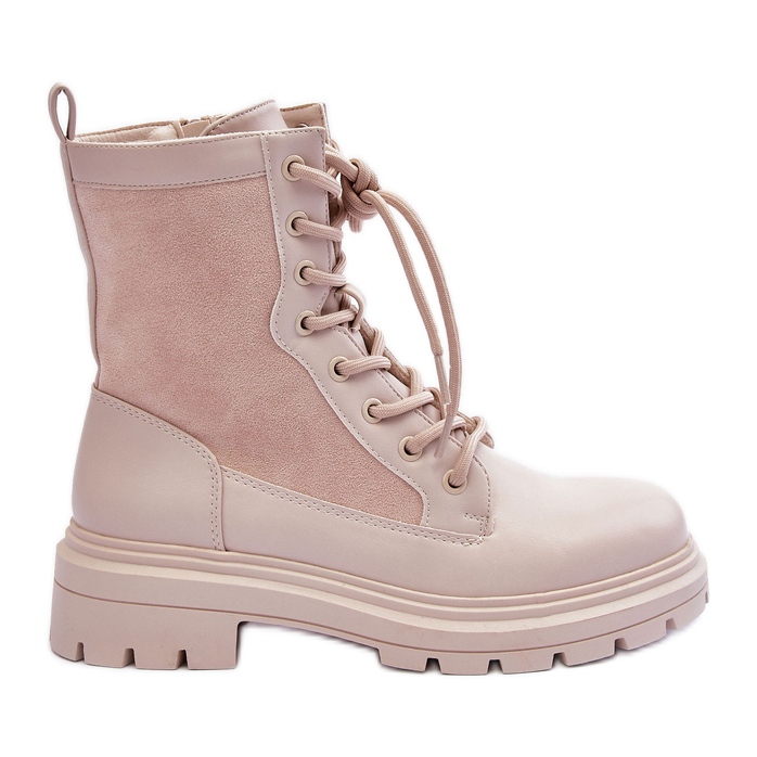 FD1 Stivali Da Lavoro In Pelle Da Donna Faustina Beige Chiaro