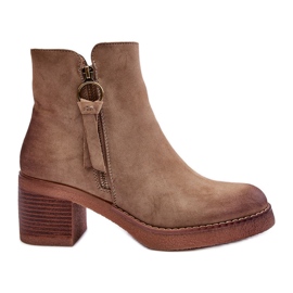 WS1 Stivali Classici Da Donna In Pelle Scamosciata Beige Limoso