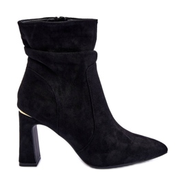 PG1 Stivali con tacco in camoscio nero melamene